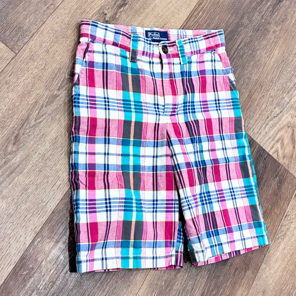 Ralph Lauren Plaid Shorts Adjustable Size 7 Boy - Picture 2 of 11